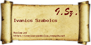 Ivanics Szabolcs névjegykártya